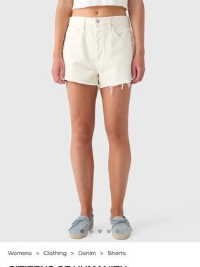Citizens Of Humanity Off-White Denim Cutoff Shorts